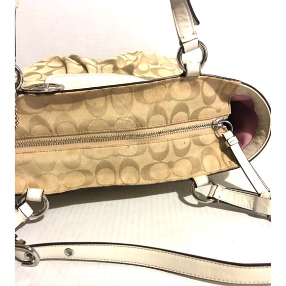 Coach Tan Signature print Tote Bag - Picture 7 of 9